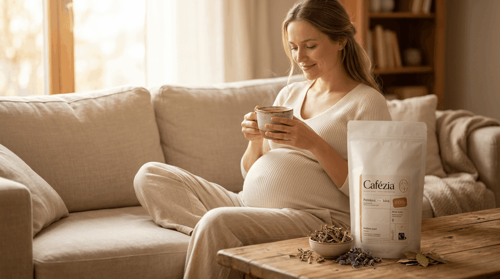 kava pre tehotne, kava v tehotenstve, kofein pocas tehotenstvy, kofein a ajurvedsky byliny